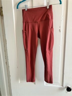 High-Rise Pocket Leggings - Rust Red